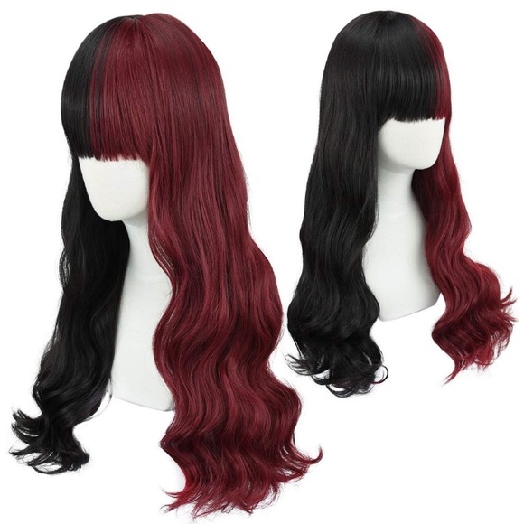 Sulika 24” 2 tone red&blk cutesy cosplay wig +NWT* display picture 2